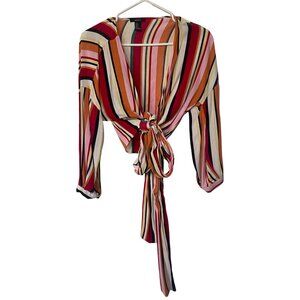 Forever 21 Striped Tie Front Blouse | Beachy Summer Top